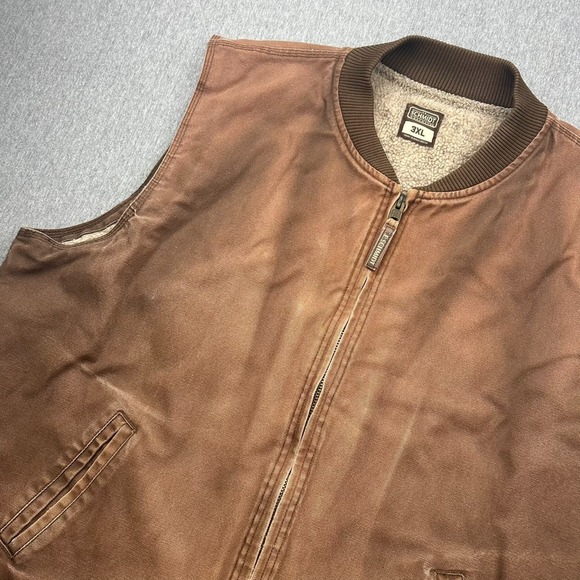 C.E. Schmidt Other - CE Schmidt Full Zip Sherpa Lined Canvas Vest Mens 3XL Brown Outdoor Workwear